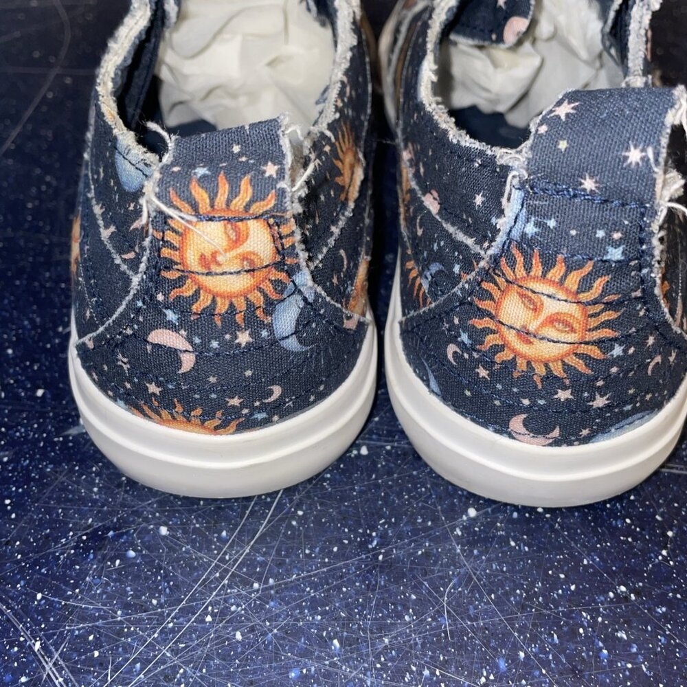 Corkys Women’s Babalu Blue Distressed Effect Blue Stars Suns Moons Slip On Sz 9M - Picture 5 of 9